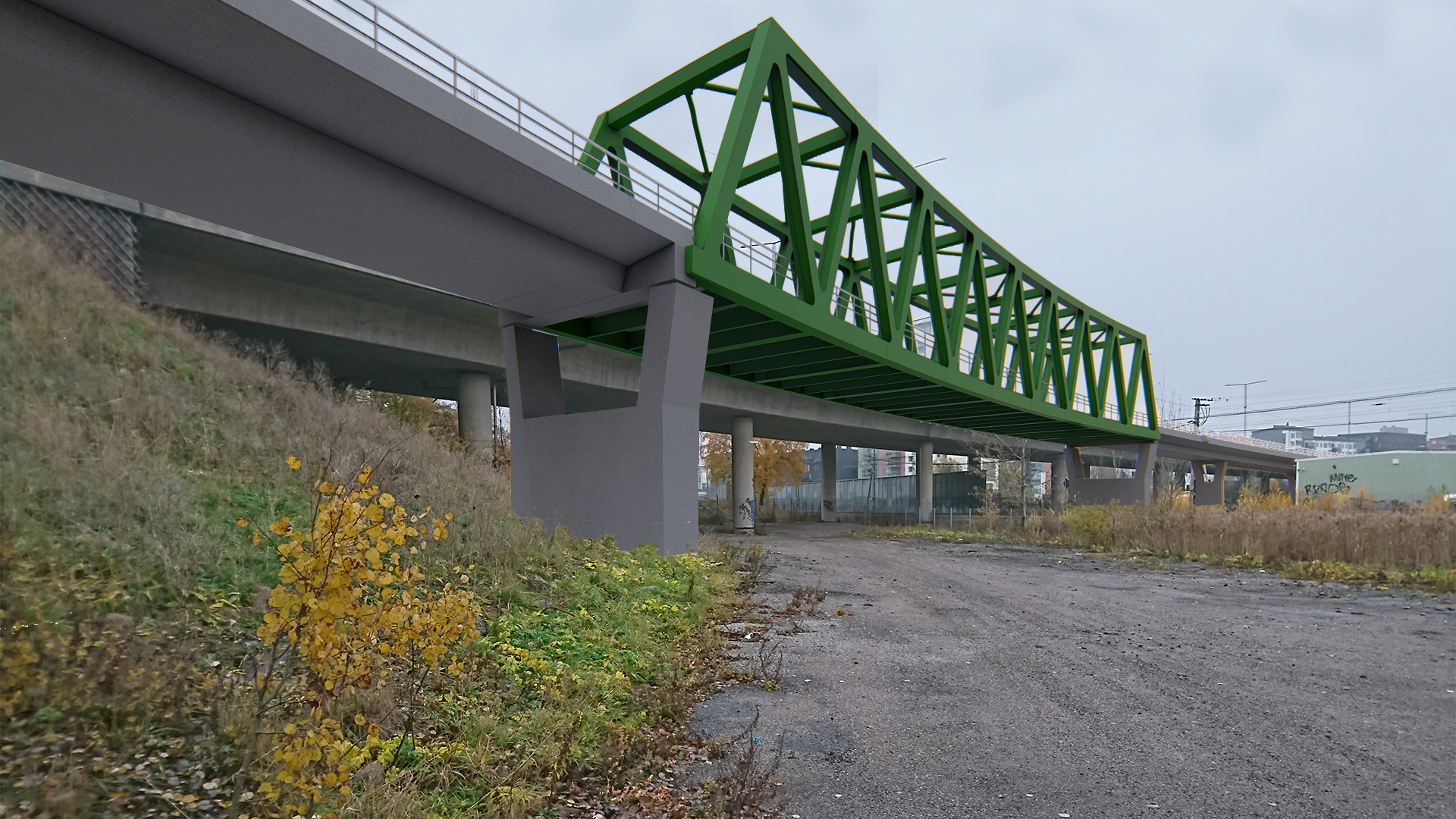 Tvärbanan Kistagrenen Bro över Mälarbanan